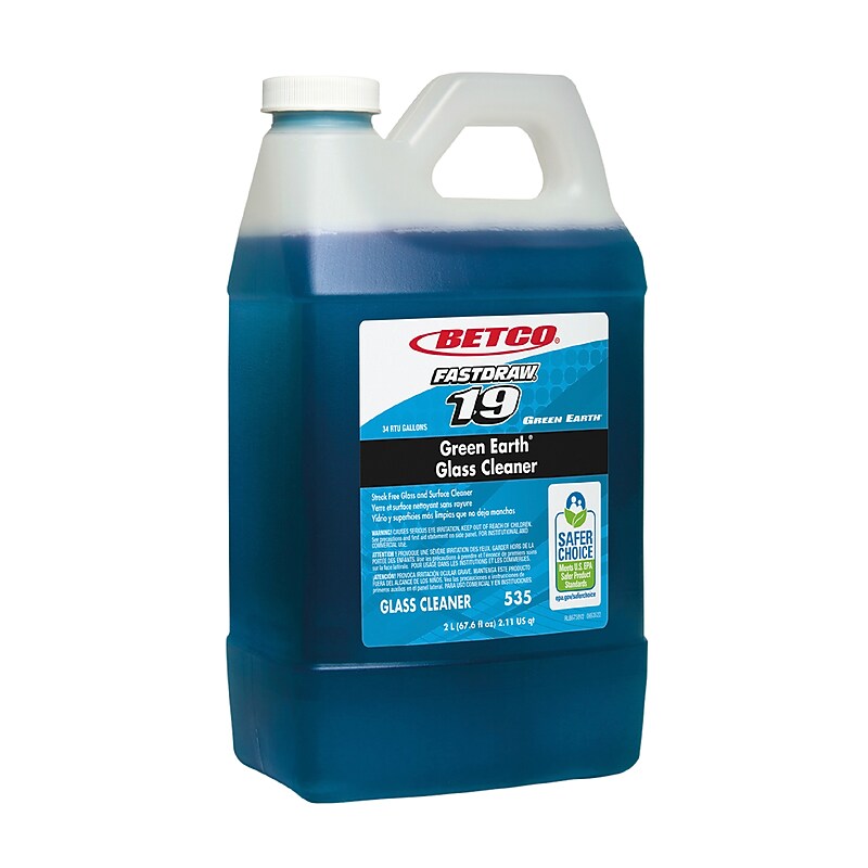 Betco FASTDRAW 19 Green Earth Streak-Free Glass & Surface Cleaner, 67.6 oz., 4/Carton (5354700) image 1