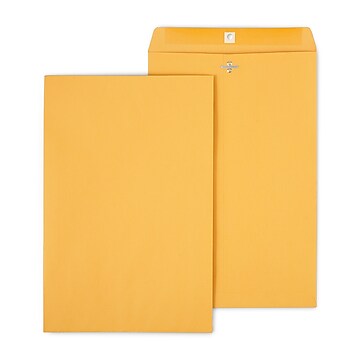 Staples Clasp & Moistenable Glue Catalog Envelopes, 10"L x 15"H, Brown, 100/Box (535021/19814)