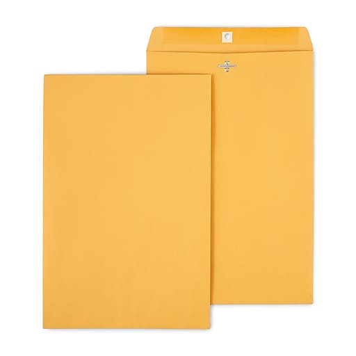 Staples Clasp & Moistenable Glue Kraft Catalog Envelopes, 10"L x 15"H