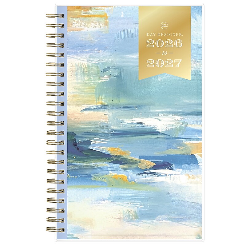2026-2027 Blue Sky Day Designer 5" x 8" Academic Year Weekly & Monthly Planner, Plastic Cover, Seascape (161404) image 1