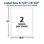 Avery Laser/Inkjet Multipurpose Labels, 5 1/2" x 8 1/2", White, 2 Labels/Sheet, 50 Sheets/Pack (94229)~#|#~E8FFA136-CF32-4382-9EA543F22D269D1F_sc7