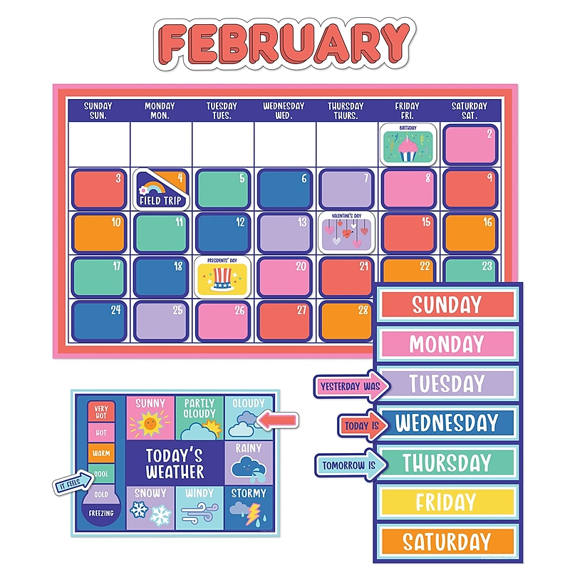 Carson Dellosa Education We Stick Together Calendar Bulletin Board Set, 163/Pack (110586) image 1