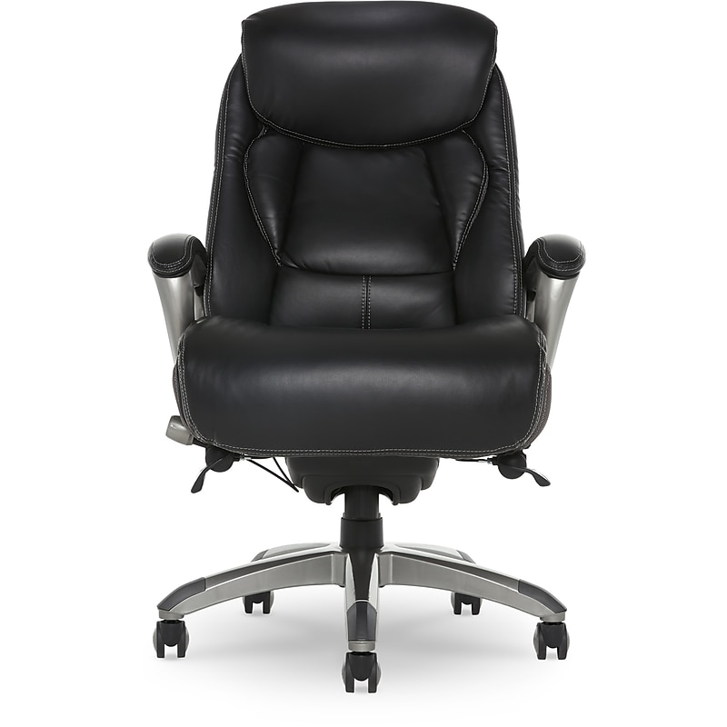Serta Launtner Bonded Leather Executive Office Chair with Smart Layers Technology, Opportunity Gray/Black (44942A) image 1