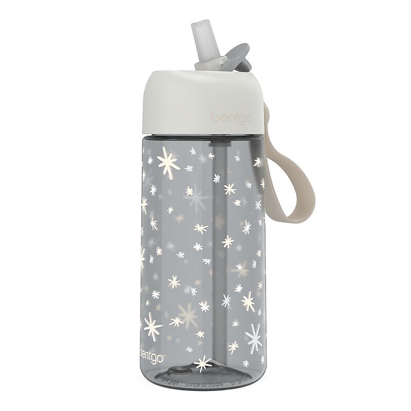 bentgo Whimsy & Wonder Plastic Water Bottle, 15 oz., Starry Sprinkle (BGKDWB1-STR) image 1