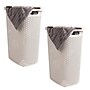 Mind Reader 15.85-Gallon Laundry Hamper with Lid, Plastic, Ivory, 2/Set (60HAMP2PK-IVO)~#|#~E91AE15A-177B-40B5-8EDF86316A0BB5CA_sc7