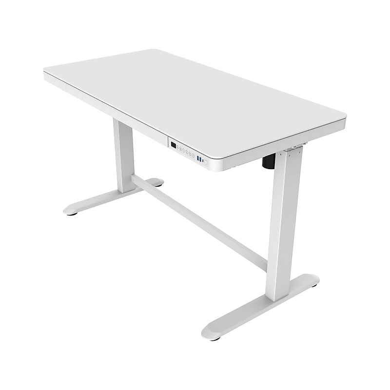 FlexiSpot EW8 48"W Rectangular Adjustable Metal Standing Desk, White (EW8W) image 1