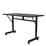 Correll Econoline 48"W x 24"D Adjustable Foldable Training Room Table, Laminate, With Wheels, Black Granite (FTM2448TF07)~#|#~E93BCDC0-4434-4EDD-964349EC3B3F6E53_sc7