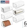 iDESIGN Medium Stackable Plastic Storage Bin, Clear, 6/Pack (29278M6)~#|#~E93D2793-5EB0-45E9-B522EA69F15A819E_sc7