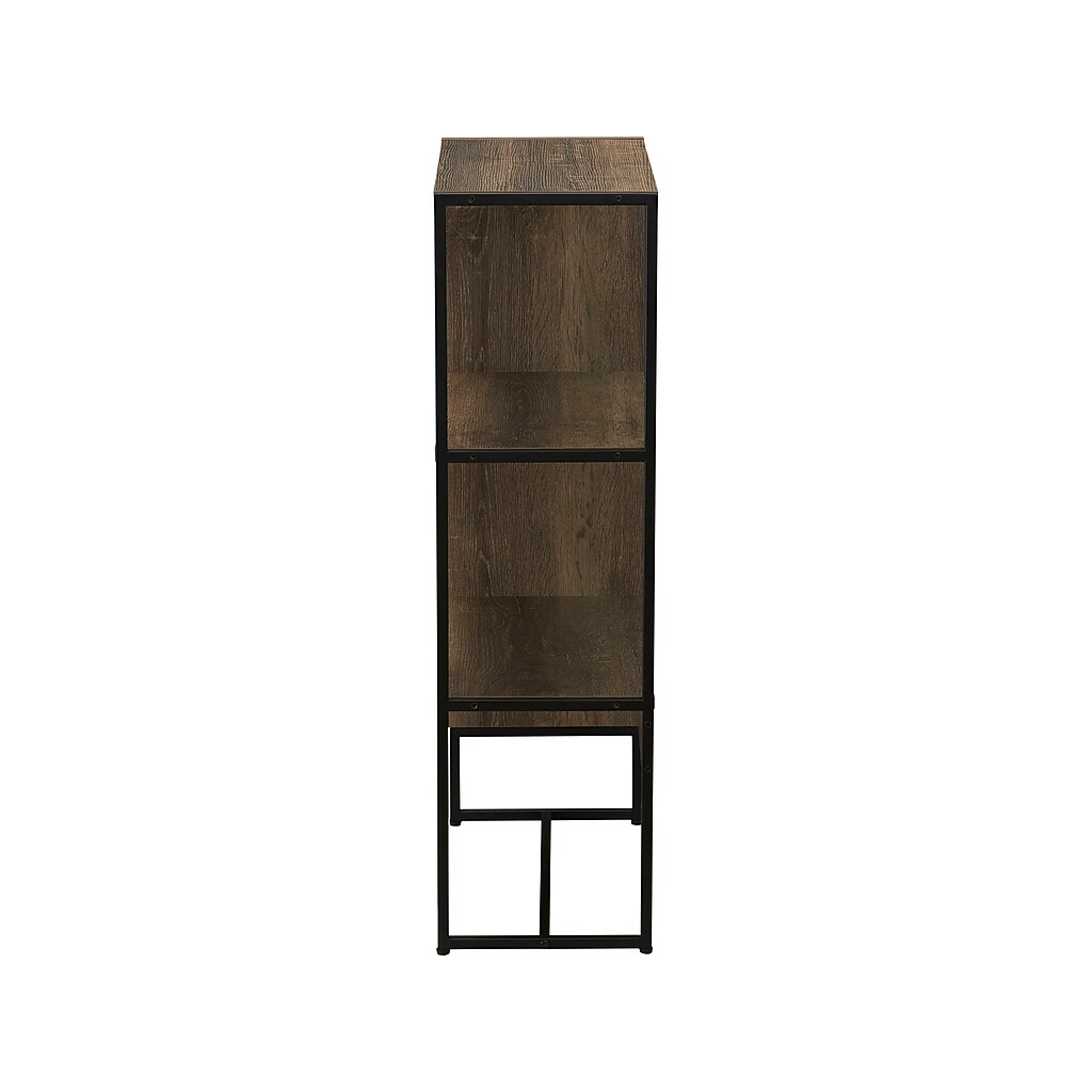 Front view of the bookshelf showing sections