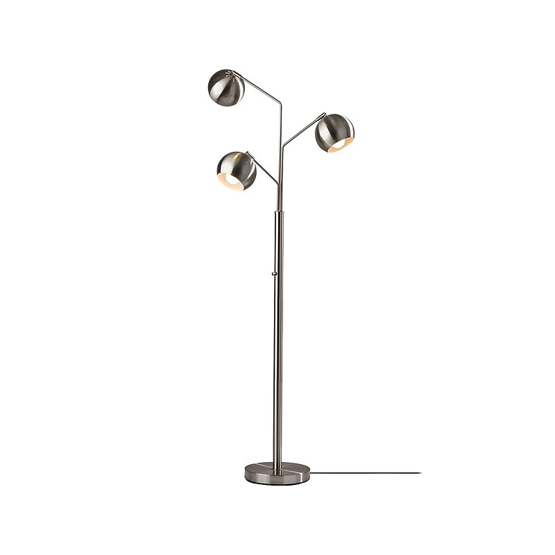 Adesso Emerson 68" Brushed Steel Floor Lamp with Globe Shades (5139-22) image 1