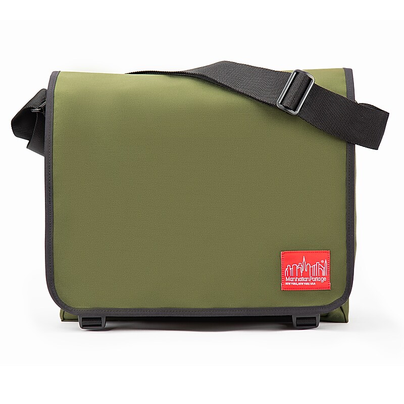Manhattan Portage Red Label Nylon Water Resistant Laptop Bag, Olive (1719 OLV) image 1