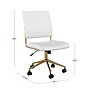 Martha Stewart Ivy Armless Faux Leather Swivel Office Chair, White/Polished Brass (CH2209211WHGLD)~#|#~E94A86A6-A6D5-4E75-A12849F0B7C0361F_sc7