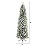 Nearly Natural 8-ft Slim Flocked Montreal Fir Artificial Christmas Tree with 400 Warm White LED Lights (T3312)~#|#~E9513276-BA85-4612-B72D41E51806194B_sc7