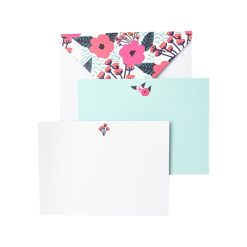 Gartner Studios Bright Pink Floral Notecards with Envelopes, Assorted Colors, 12/Pack (34387) image 1