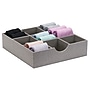 Household Essentials Drawer Organizer Tray with Fabric Cover, 9 Square Compartments, Gray (HH728-1)~#|#~E95CDE48-1C0E-450B-9DF41279497C0F18_sc7