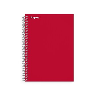 Staples® 1-Subject Subject Notebooks, 5" x 7", College Ruled, 100 Sheets, Assorted (83357)