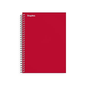 Staples® 1-Subject Subject Notebooks, 5" x 7", College Ruled, 100 Sheets, Assorted (83357)