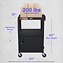 Luxor LEADER 3-Shelf Adjustable Media Utility Cart with Locking Cabinet, Black (AVJ42C)~#|#~E962B59E-4B11-498B-B135E55A2F112A9E_sc7