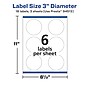 Avery Laser/Inkjet Round Multipurpose Labels, 3" Dia, 18 Labels/Pack (94513)~#|#~E9660219-D877-4FEE-81E9299360A31A17_sc7