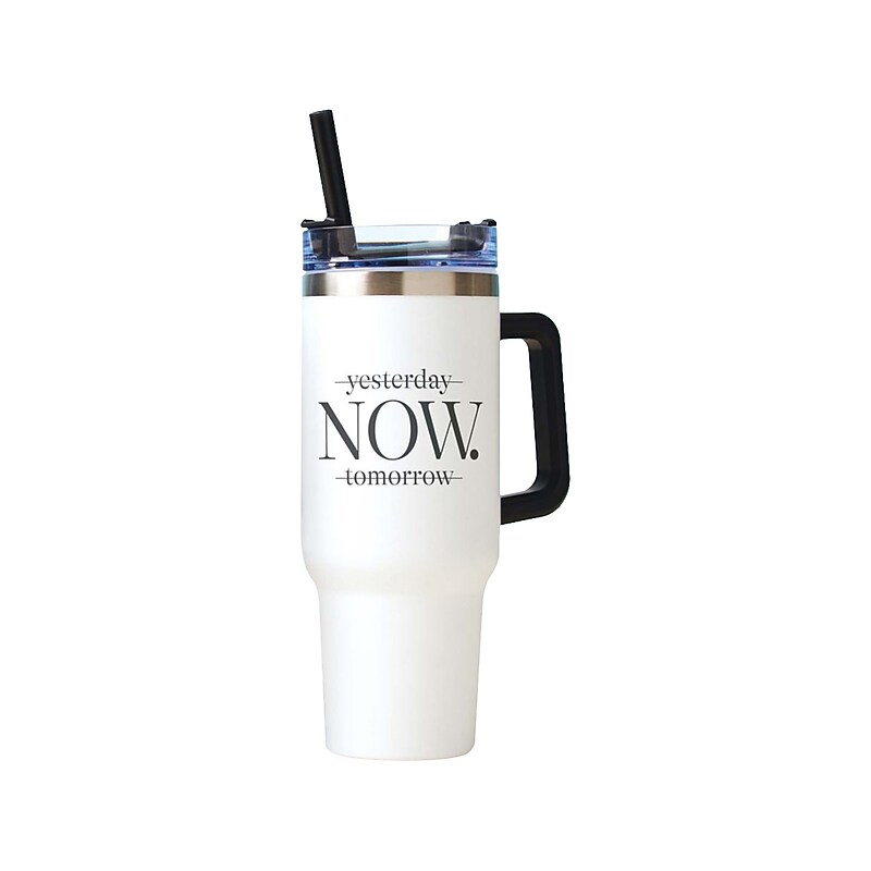 Baudville Thirst Quencher NOW Tumbler, White, 40 Oz. (93444) image 1