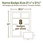 Avery EcoFriendly Sticker Name Tags/Labels, 2 1/3" x 3 3/8", White, 20 Sheets/Pack, 160 Labels/Pack (42395)~#|#~E969E00F-027D-4625-9E617051D00CE0FC_sc7