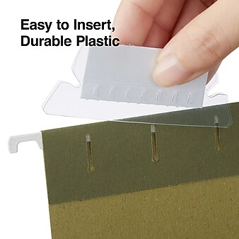 Staples Hanging Folder Tabs, 2" x 0.63", Clear, 25/Pack (TR117796)