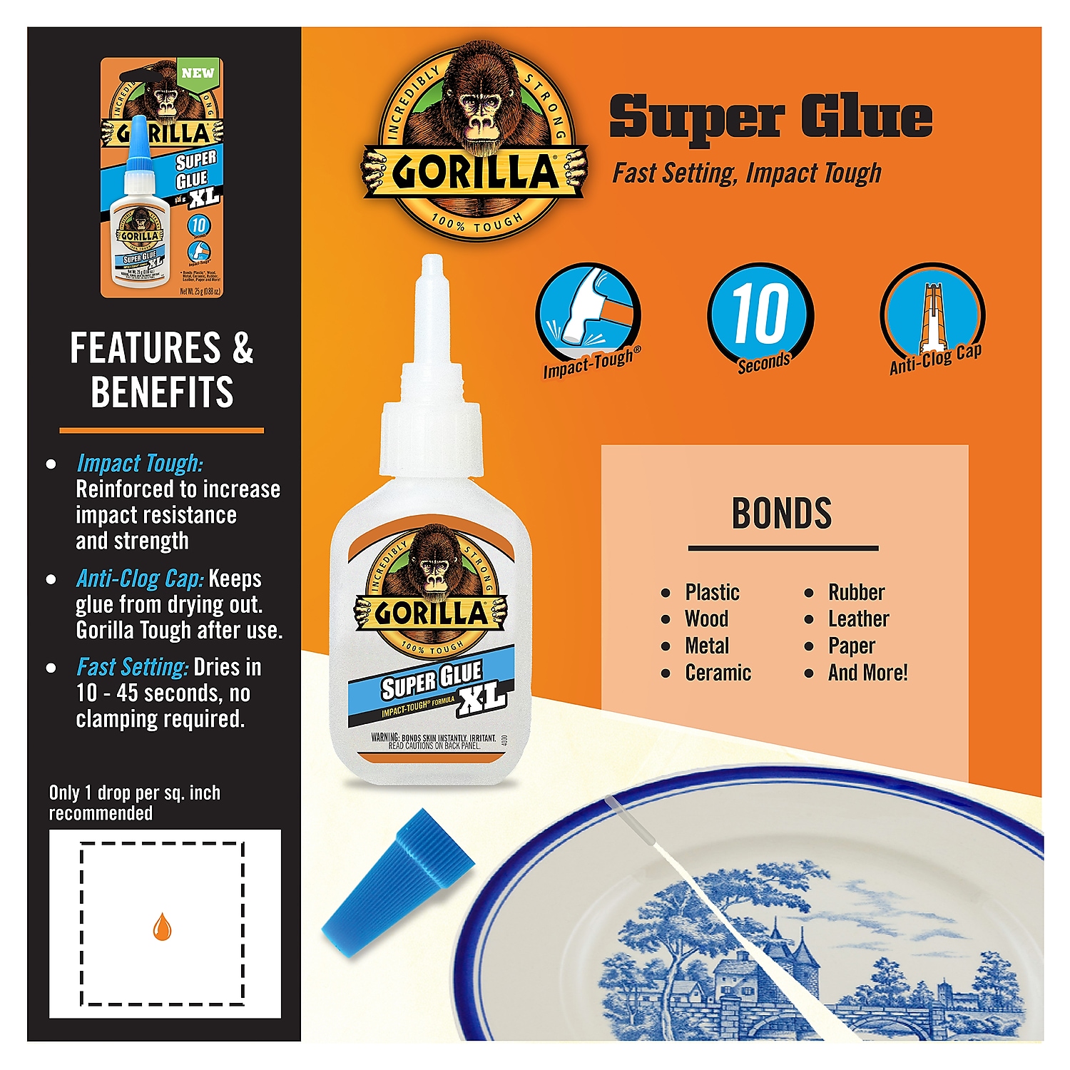 Gorilla XL Super Glue 0.88 oz. Clear (7400202) - Bild 5 von 6