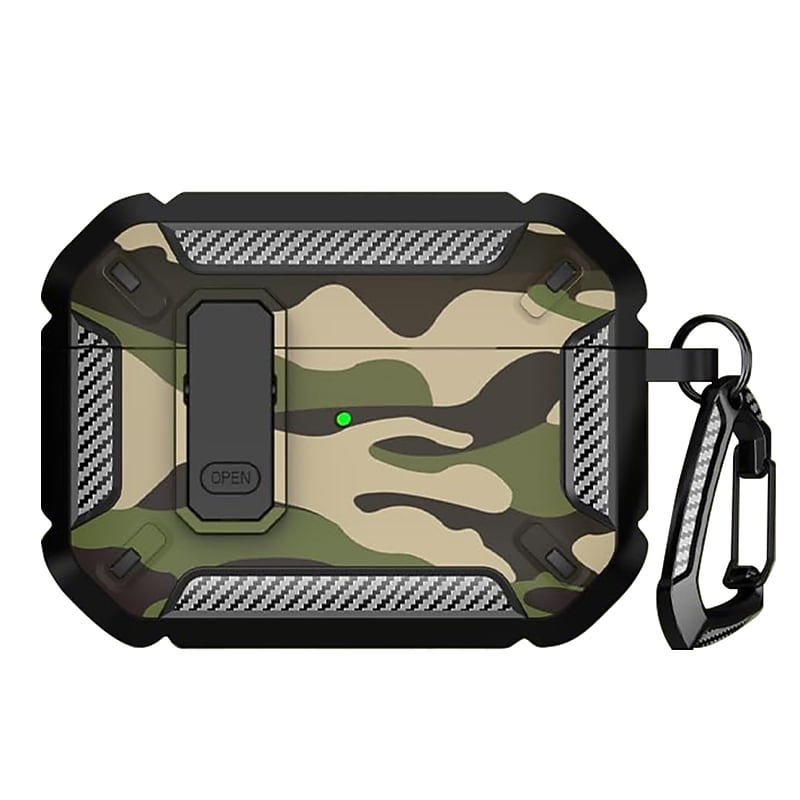 SaharaCase Raider Series Heavy Duty Secure Lock Case for Airpods Pro 3, Shock Absorbing Corners, Camo Green (HP00223) image 1
