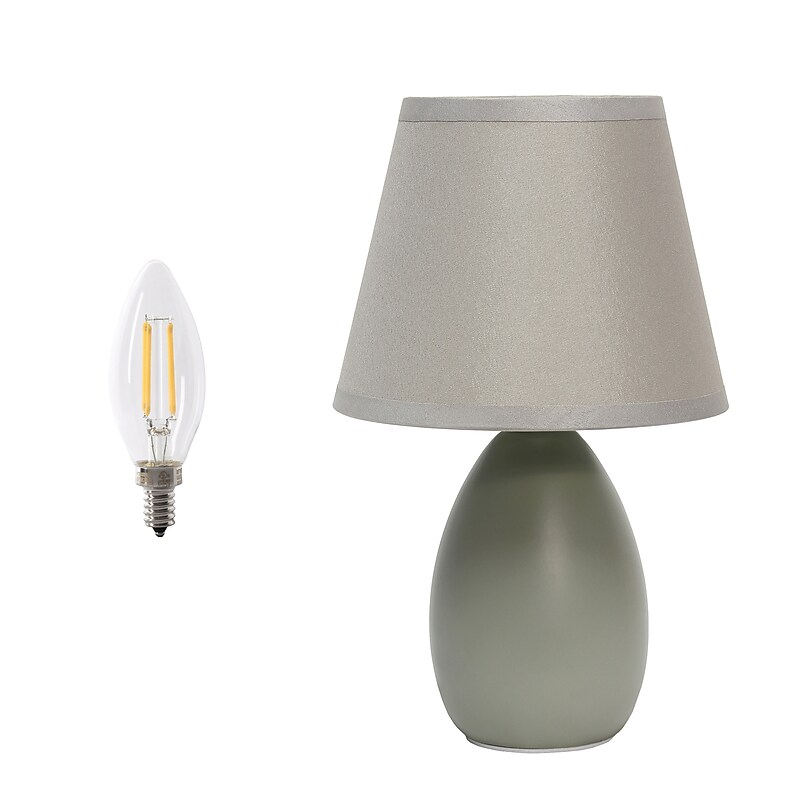 Simple Designs 9.45" LED Table Lamp, Gray (LT2009-GRY-LB) image 1