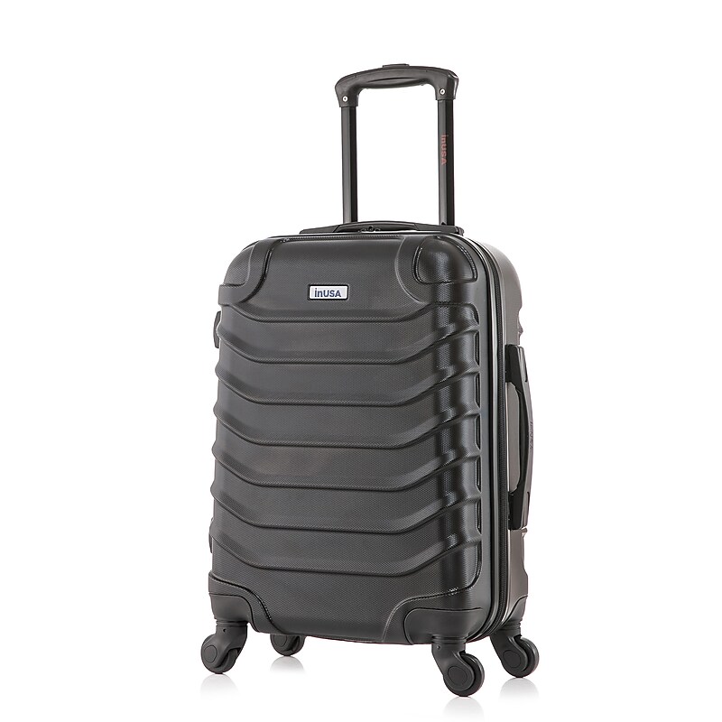 InUSA Endurance 21.45" Hardside Suitcase, 4-Wheeled Spinner, TSA Checkpoint Friendly, Black (IUEND00S-BLK) image 1