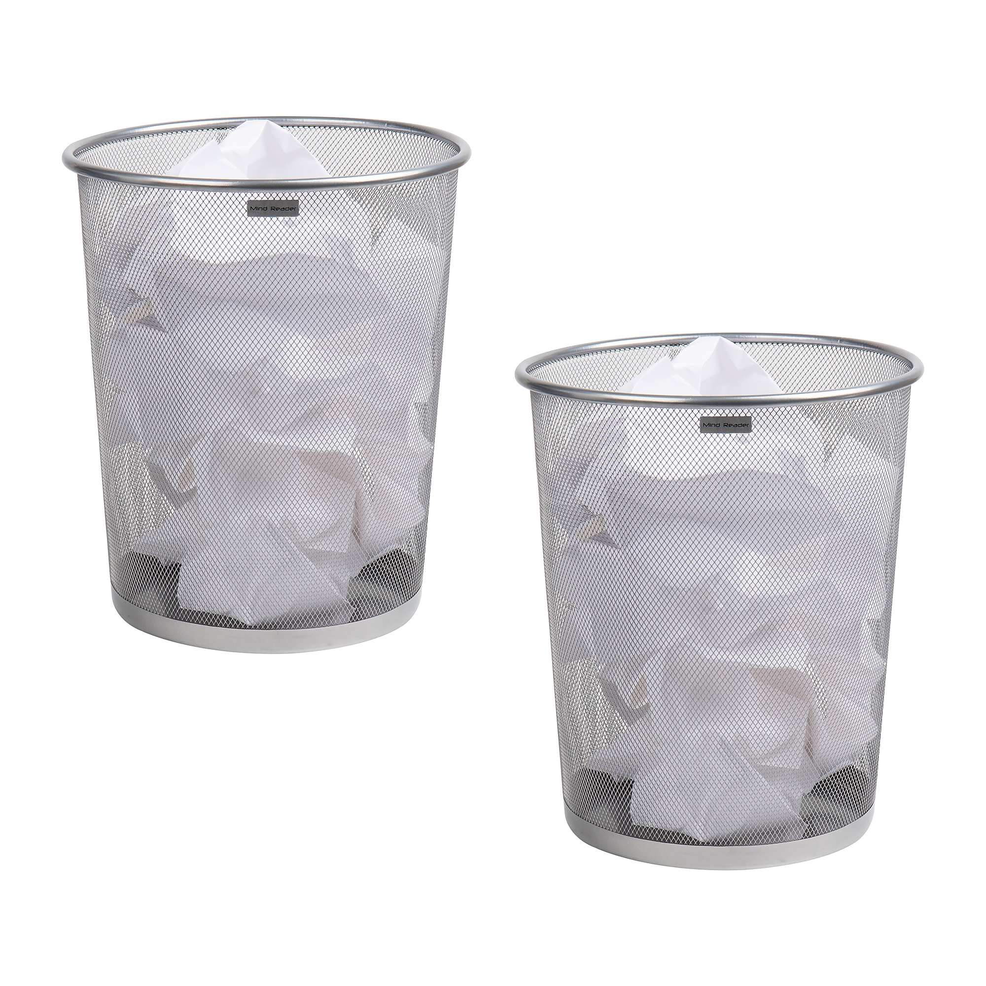 Mind Reader Metal Mesh Trash Can Without Lid, 4.4 Gallon, Silver, 2/Pack (2CIRGA-SIL) Sansujyuku sansujyuku.com