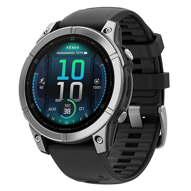 Garmin fenix E AMOLED Multisport GPS Smartwatch, Stainless Steel & Black, 47mm (GRM0302502) image 1