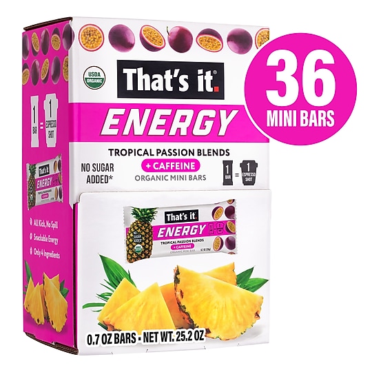 That's It Organic Gluten Free Tropical Passion Blends Energy Bar, 0.7 oz., 36/Pack (220-02519)~#|#~E98D62D0-2EE6-41DB-99AA3D1A96BB06B4_sc7