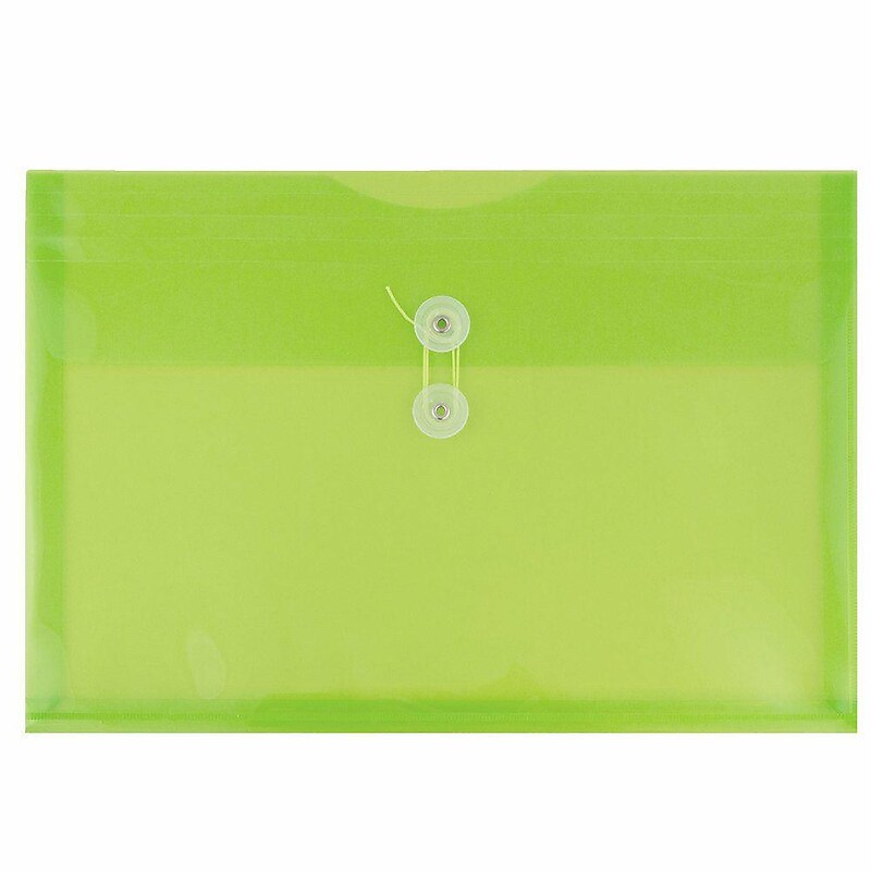 JAM Paper Premium Plastic Document File, 1 Pocket, Legal, Lime Green, 3/Pack (219B1ligrx3) image 1