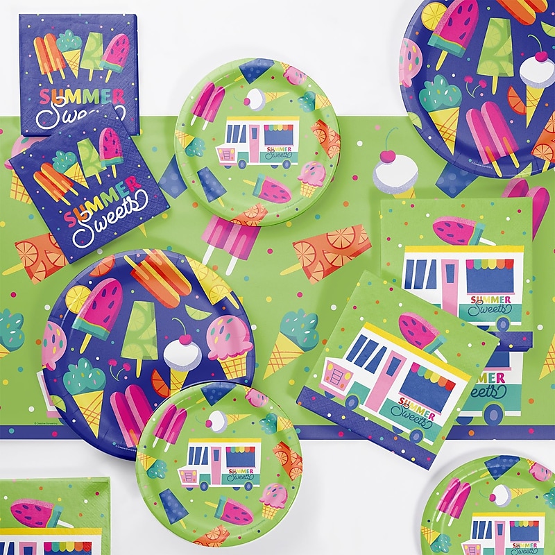 Creative Converting Summer Social Tableware Kit, Serves 8 (DTC9215E2A) image 1
