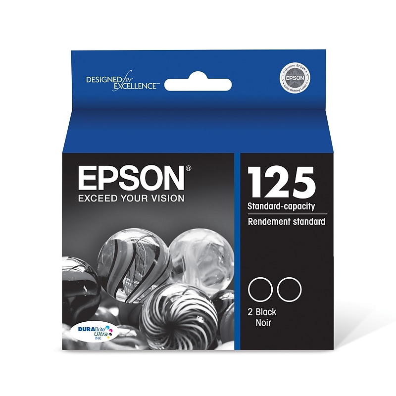 Epson T125 Black Standard Yield Ink Cartridge, 2/Pack image 1