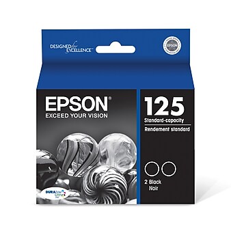 Epson T125 Black Standard Yield Ink Cartridge, 2/Pack