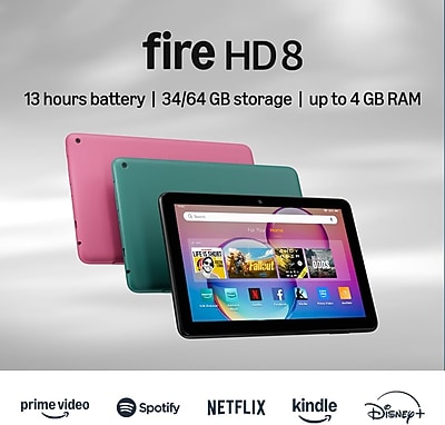 thumbnail image 2 of Amazon Fire HD 8 Tablet 2024 – 8” Hibiscus Red – 3GB RAM, 32GB Storage – Wi-Fi 2 of 6