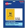 Avery Rectangle Laser/Inkjet Multipurpose Labels, 1" x 2-5/8", Bright Yellow (320/Pack)~#|#~E9A6D12E-06CA-47CD-B557BF9B77651358_sc7