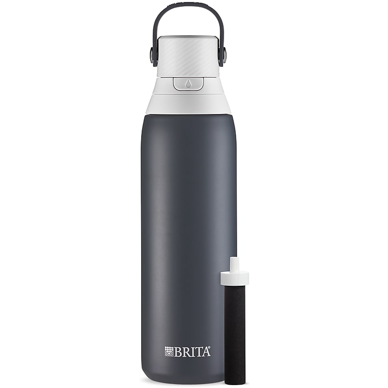 Brita Stainless Steel Filtered Water Bottle, 20 oz., Carbon (36447) image 1