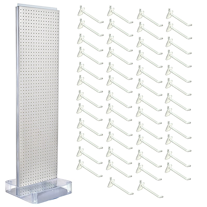 Azar Studio Base 60" x 17" Pegboard Floor Stand, White (700770-WHT-6W50) image 1
