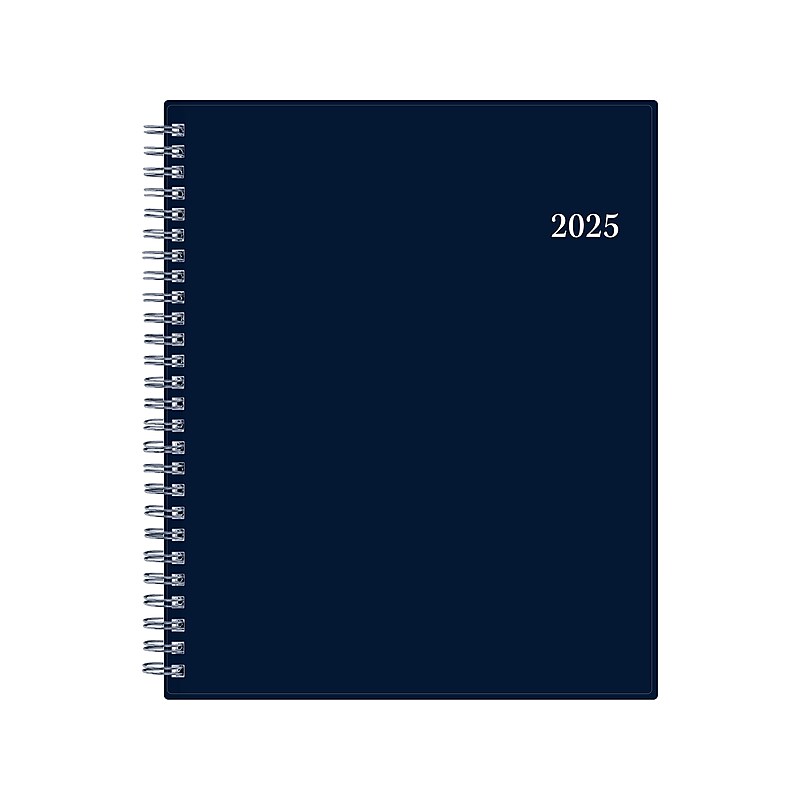 2025 Blue Sky 7" x 9" Weekly & Monthly Appointment Book, Plastic Cover, Navy (150847) image 1