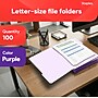Staples File Folders, 1/3-Cut Tab, Letter Size, Purple, 100/Box (ST535559-CC)~#|#~E9B9671C-631D-4735-945AFCE9FC5673B9_sc7