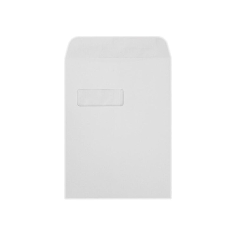 LUX Open End Open End Window Envelope, 9" x 12", White Linen, 50/Pack (1590-WLI-50) image 1