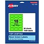 Avery Laser/Inkjet Multipurpose Oval Labels, 1.5" x 2.5", Neon Green, 1440/Box (94051)~#|#~E9BFDBEF-966C-4B04-82DCB7D5D7F849CC_sc7