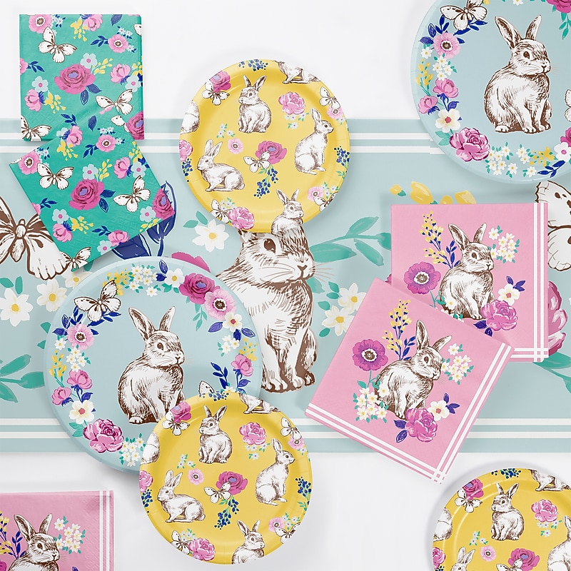 Say Hooray! Sights of Spring Bunny Disposable Easter Tableware Set, 49/Pack (DTC9648E2A) image 1