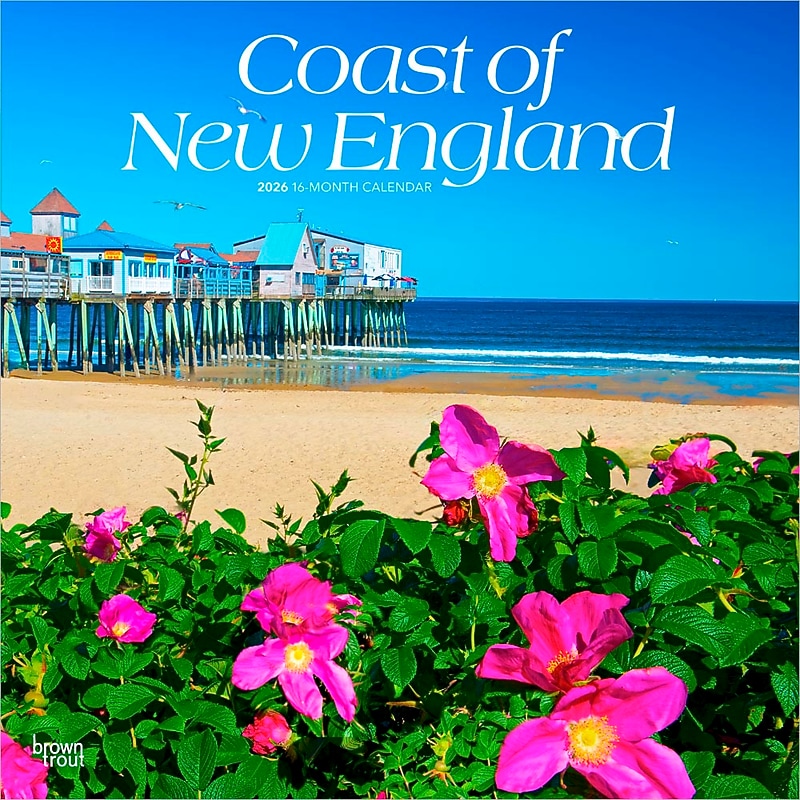 2026 BrownTrout Coast of New England 12" x 12" Monthly Wall Calendar (9798330702961) image 1