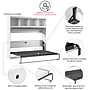 Bestar Pur 85W Queen Horizontal Murphy Bed with Overhead Storage, White (26949-000017)~#|#~E9C4C7DE-6715-4E91-AC6E4ECC20BE0FFB_sc7