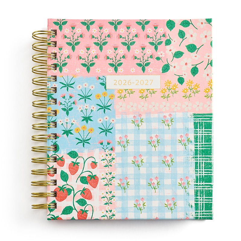 2026-2027 Eccolo Straw Patch 7" x 9" Academic Weekly & Monthly Student Planner, Faux Leather Cover (AY27-401B) image 1