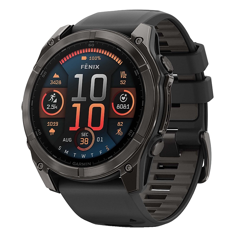 Garmin fenix 8 Smart Watch, 51-mm, Carbon Gray & Black (GRM0290520) image 1